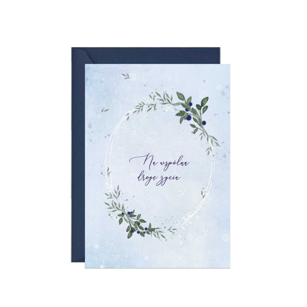 Greeting card A6 - Paperwords - Niebieska jagoda