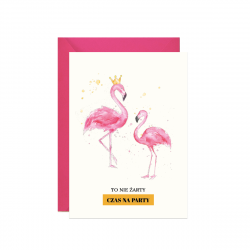 Greeting card A6 - Paperwords - Flamingo party