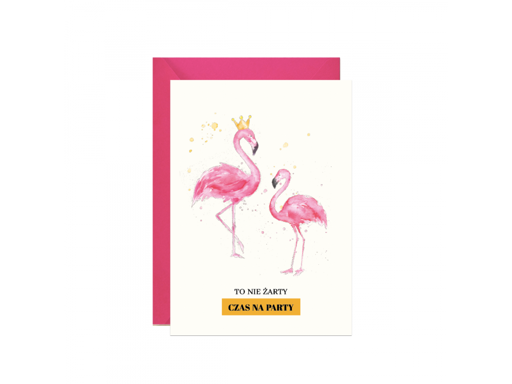 Greeting card A6 - Paperwords - Flamingo party