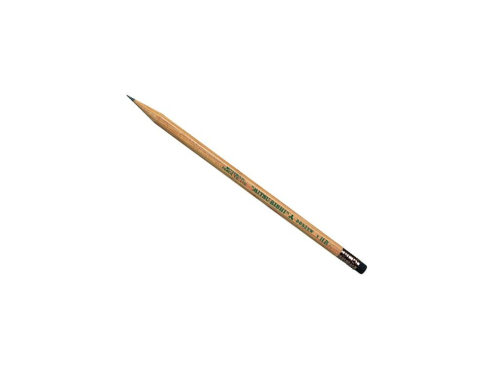 Ołówek drewniany z gumką 9852 - UNI - HB