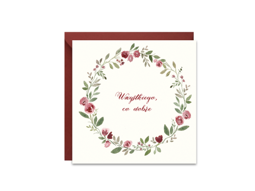 Kartka okolicznościowa - Paperwords - Wianek, 14 x 14 cm