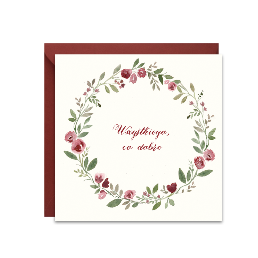 Greeting card - Paperwords - Wreath, 14 x 14 cm