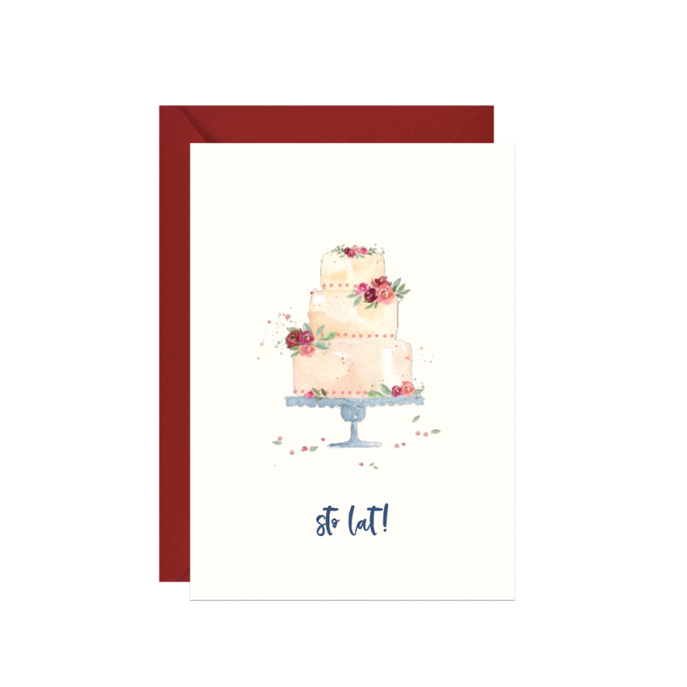 Greeting card - Paperwords - Birthday cake, 10,5 x 14,8 cm