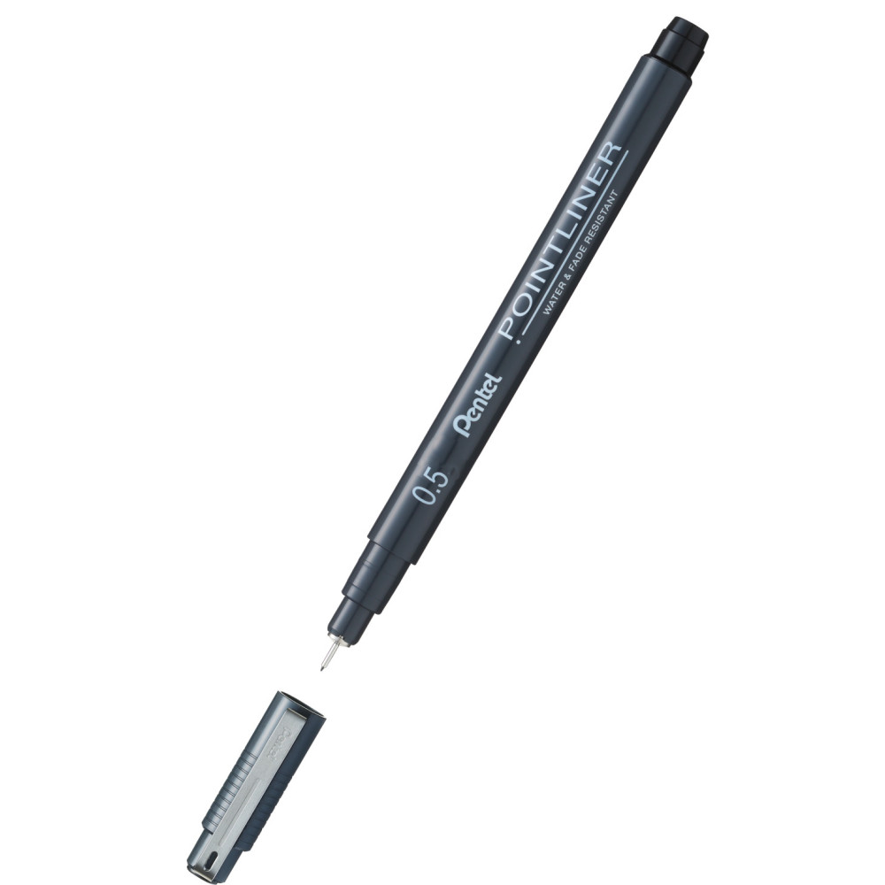 Cienkopis kalibrowany Pointliner - Pentel - czarny, 0,5 mm