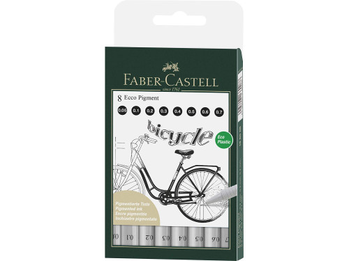 Ecco Pigment Fineliner set - Faber-Castell - 8 pcs.