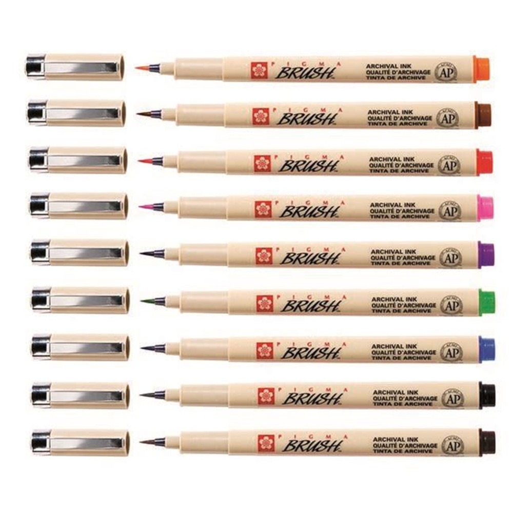 Pigma Brush Pens Set - Sakura - 9 colors