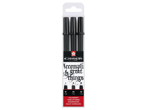 Pigma Calligrapher Fineliners Set - Sakura - black, 3 pcs.