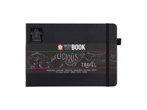 Sketch, note book - Sakura - black, 21 x 15 cm