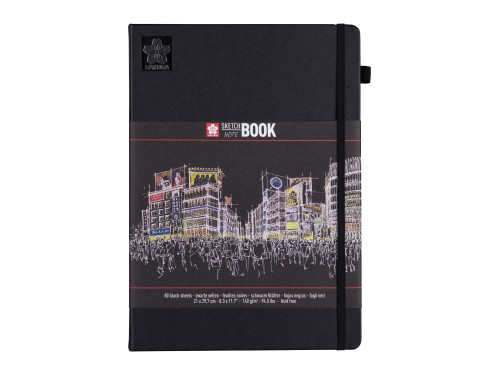 Sketch, note book - Sakura - black, 21 x 30 cm