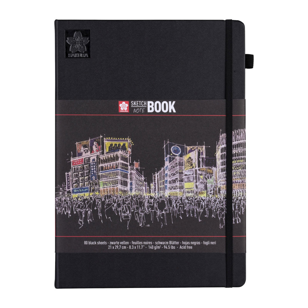 Sketch, note book - Sakura - black, 21 x 30 cm