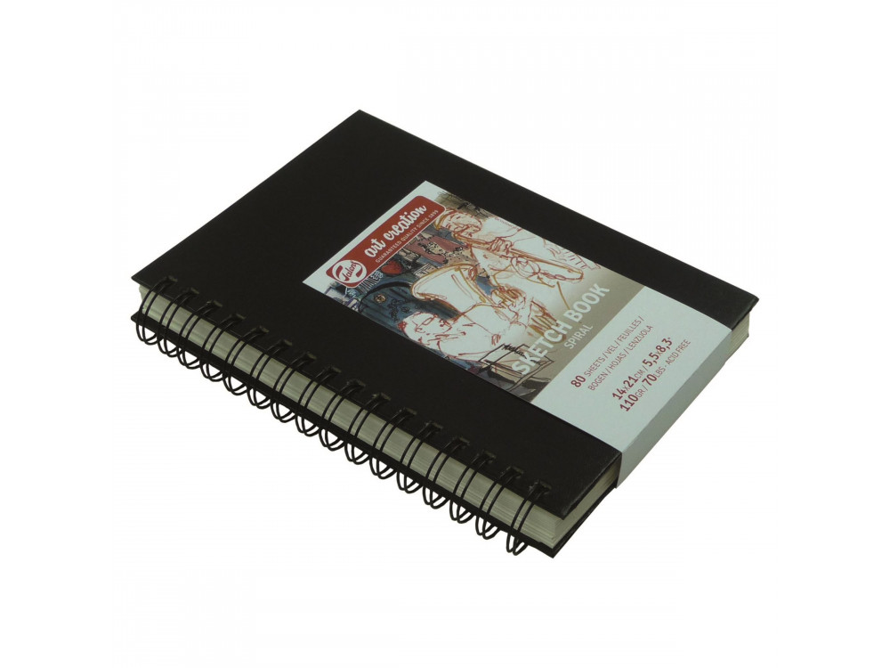 Spiral Sketch Book 14 x 21 cm - Talens Art Creation - black, 110 g, 80 sheets