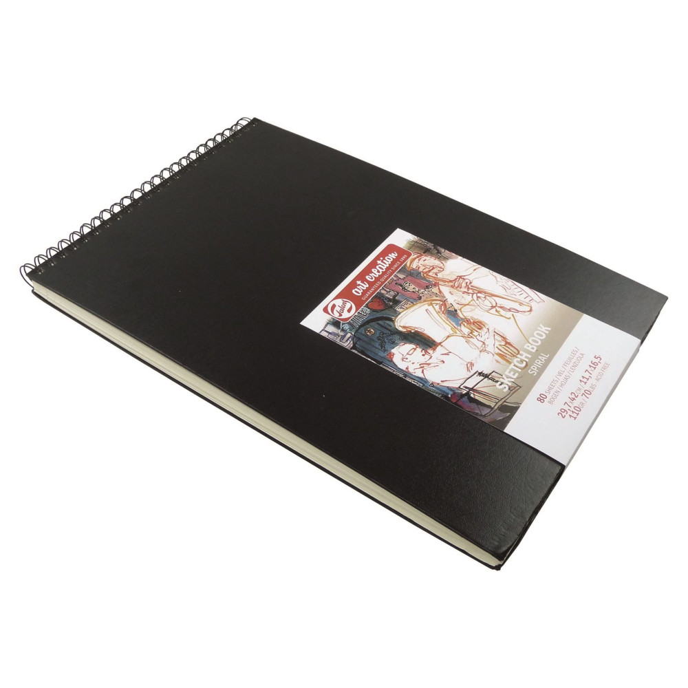Spiral Sketch Book 42 x 30 cm - Talens Art Creation - black, 110 g, 80 sheets