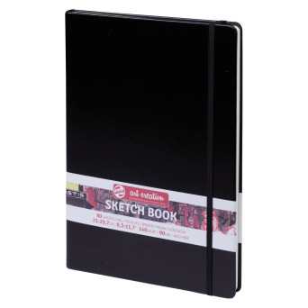 Goldline sketchbook - Clairefontaine - black, 15 x 15 cm, 140 g, 64 sheets