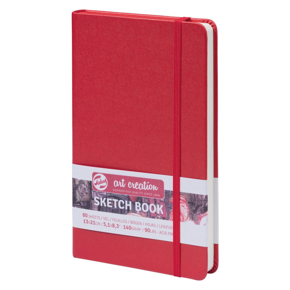 Sketch Book 13 x 21 cm - Talens Art Creation - red, 140 g, 80 sheets