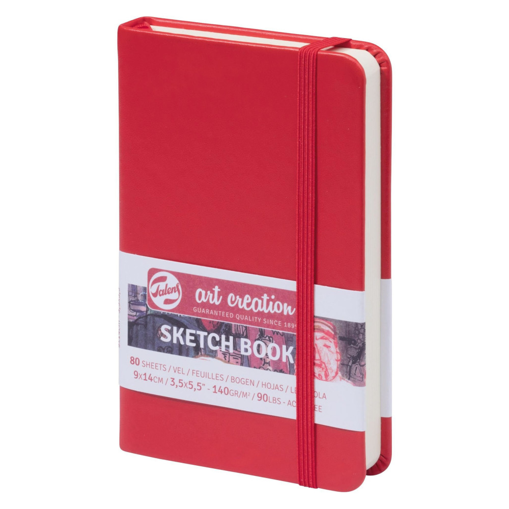 Sketch Book 9 x 14 cm - Talens Art Creation - red, 140 g, 80 sheets
