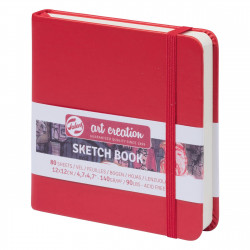 Sketch Book 12 x 12 cm - Talens Art Creation - red, 140 g, 80 sheets