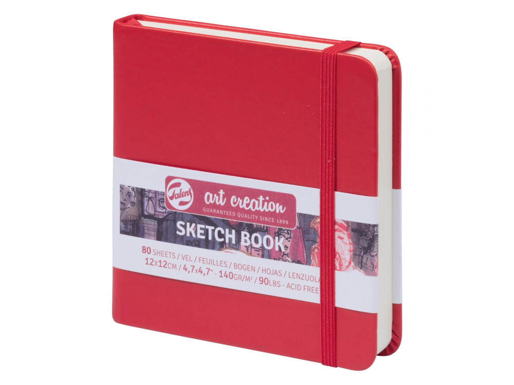 Sketch Book 12 x 12 cm - Talens Art Creation - red, 140 g, 80 sheets