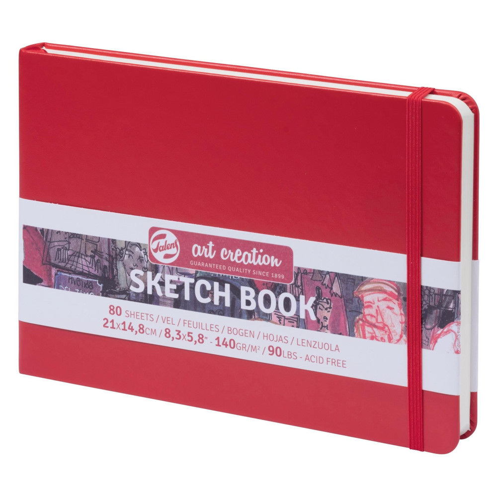 Sketch Book 15 x 21 cm - Talens Art Creation - red, 140 g, 80 sheets