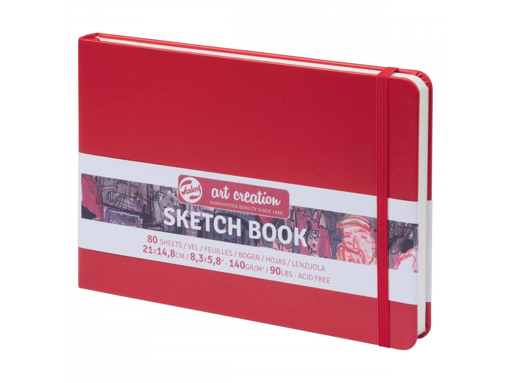 Sketch Book 15 x 21 cm - Talens Art Creation - red, 140 g, 80 sheets