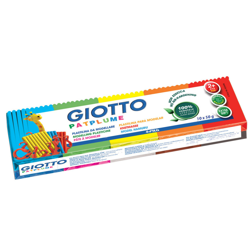 Plastelina dla dzieci Patplume - Giotto - 10 kolorów, 500 g