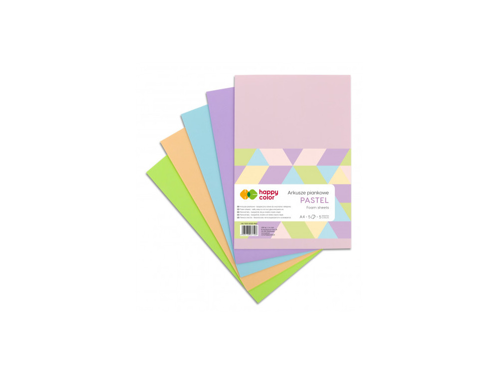 Arkusze piankowe Pastel A4 - Happy Color - 5 kolorów