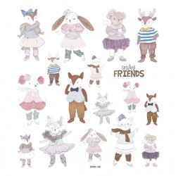 Stickers with glitter Crafty Friends - DpCraft - 17 pcs.