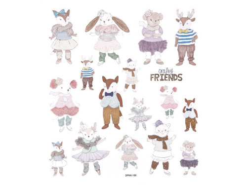 Naklejki z brokatem - DpCraft - Crafty Friends, 17 szt.