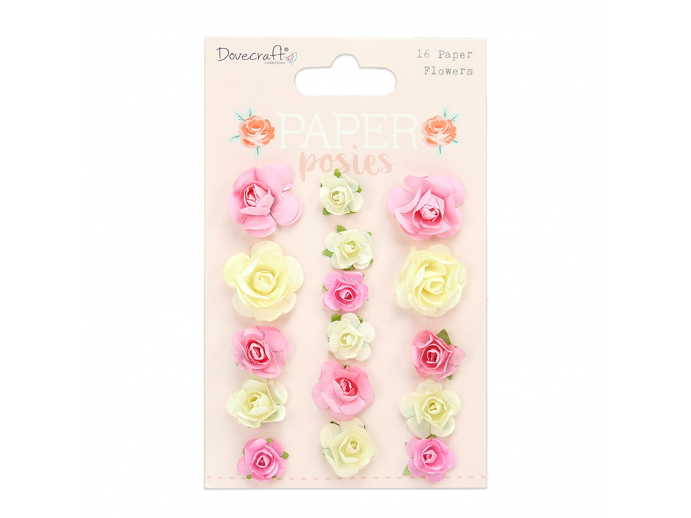 Handmade Peach Paper Flower Embellishments Party Decor Scrapbook Cake Flowers Table Decorations Set of 6 Package Toppers