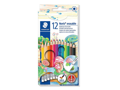 Erasable colored Noris pencils set - Staedtler - 12 colors