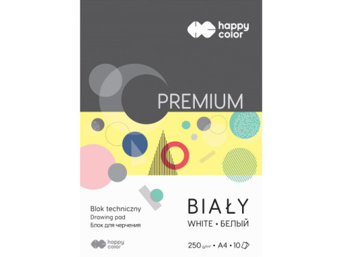 Drawing pad A4 - Happy Color - white, 250 g, 10 sheets