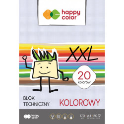 Blok techniczny XXL A4 - Happy Color - kolorowy, 170 g, 20 ark.
