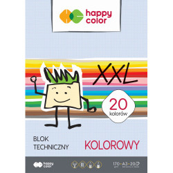 Blok techniczny XXL A3 - Happy Color - kolorowy, 170 g, 20 ark.