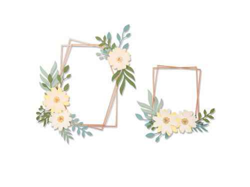 Set of Thinlits cutting dies - Sizzix - Geo Floral Frame, 12 pcs.