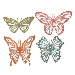 Set of Thinlits cutting dies - Sizzix - Scribbly Butterflies, 4 pcs.