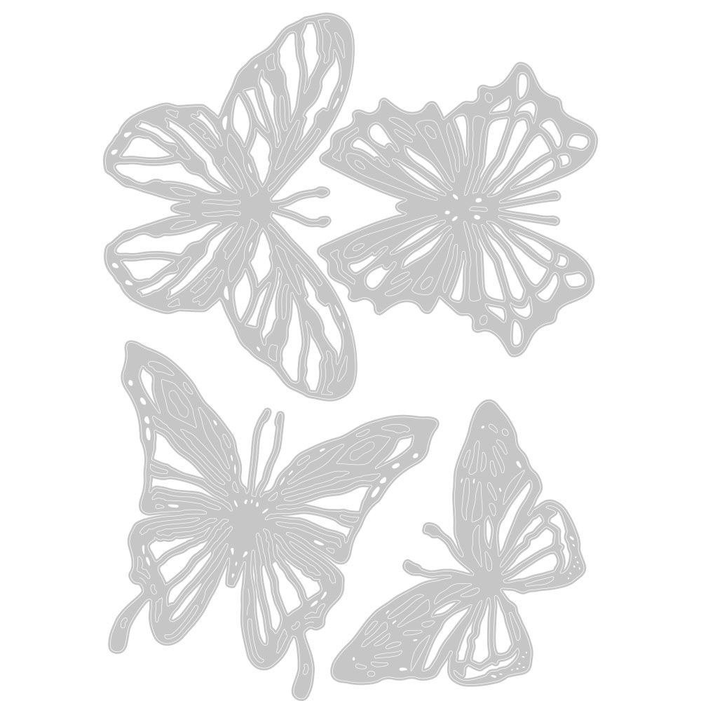 Zestaw wykrojników Thinlits - Sizzix - Scribbly Butterflies, 4 szt.