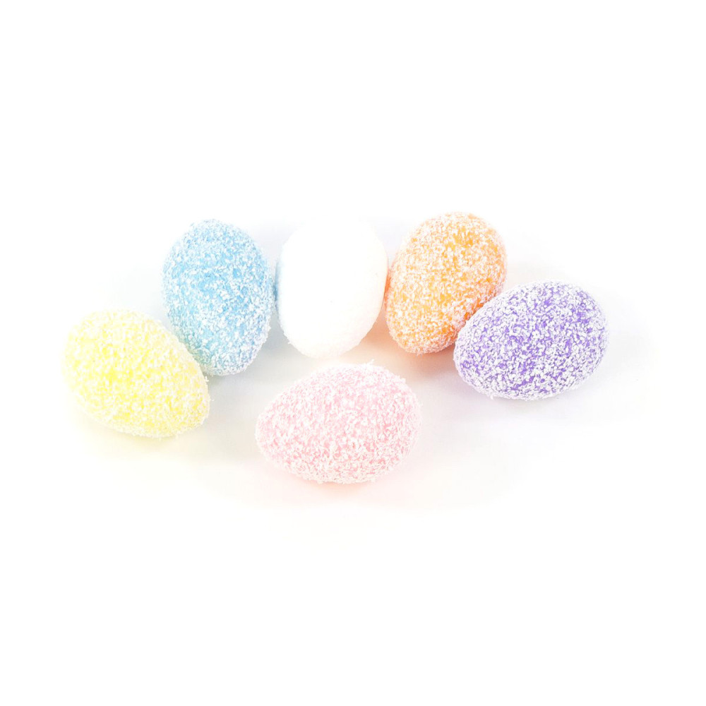 Styrofoam frosted eggs - colored, 3 x 4 cm, 24 pcs.