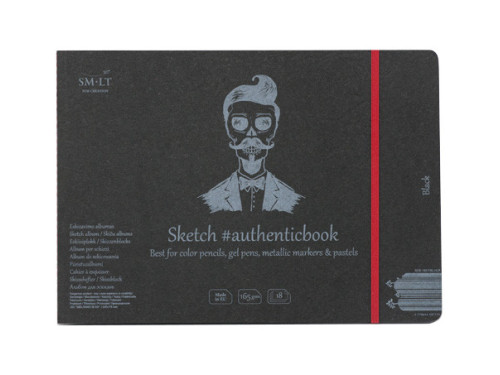 Sketch pad A5 - SM-LT - black, 165 g, 18 sheets