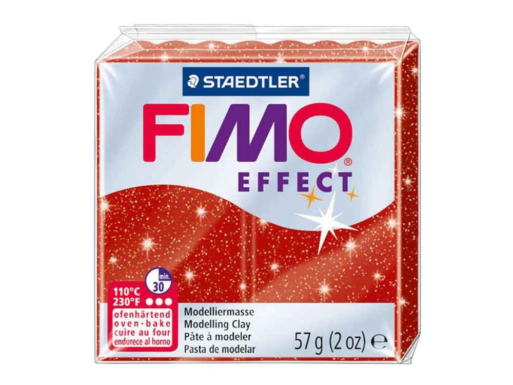 Masa termoutwardzalna Fimo Effect - Staedtler - czerwona błyszcząca, 57 g