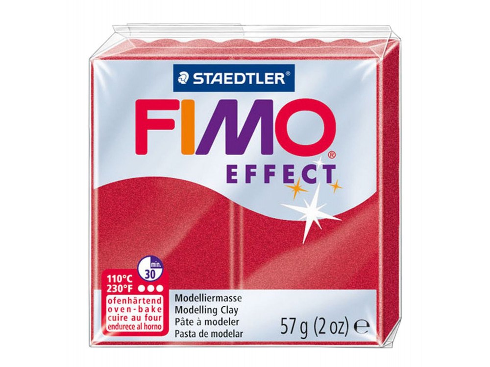 Masa termoutwardzalna Fimo Effect - Staedtler - czerwona metaliczna, 57 g