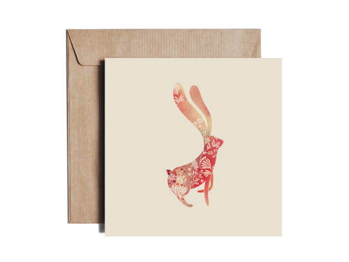 Greeting card - Pieskot - Imaginary Rabbit, 14,5 x 14,5 cm