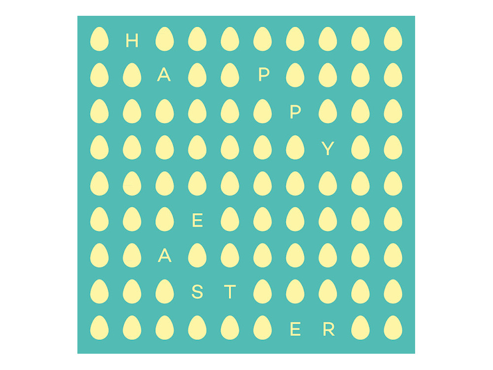 Greeting card - Pieskot - Happy Easter, 14,5 x 14,5 cm