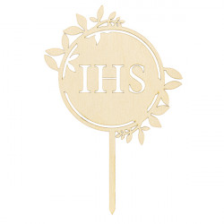 Cake topper IHS - wooden, 23 cm