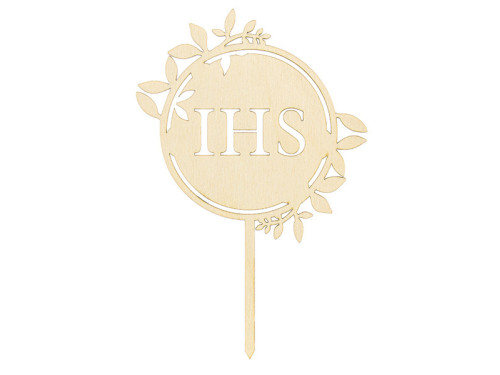 Cake topper IHS - wooden, 23 cm