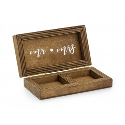 Wooden wedding rings box -...