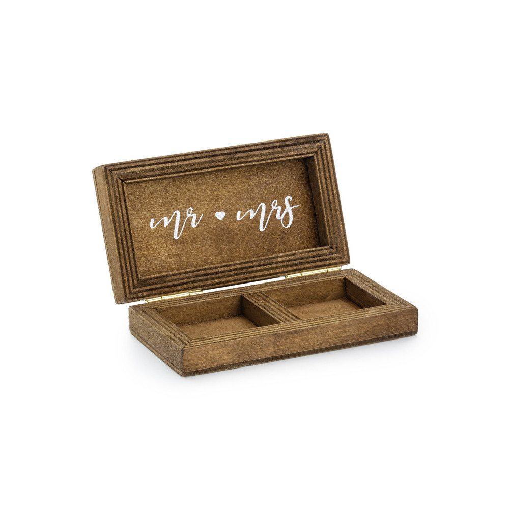 Wooden wedding rings box - 5,5 x 10 cm