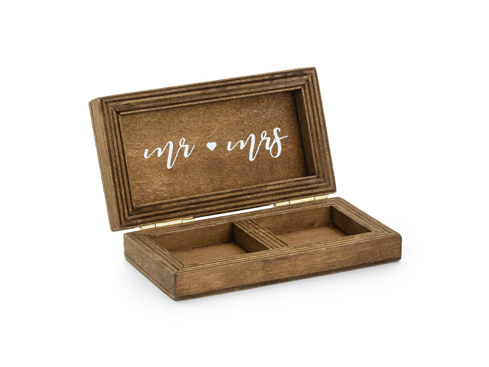 Drewniane pudełko na obrączki - 5,5 x 10 cm