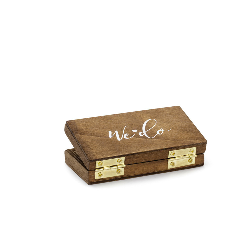 Drewniane pudełko na obrączki - 5,5 x 10 cm