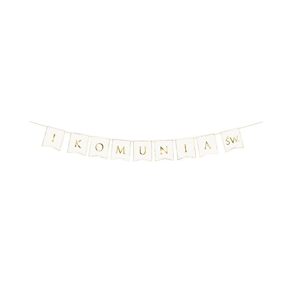 First Communion garland - white and gold, 15 x 133 cm