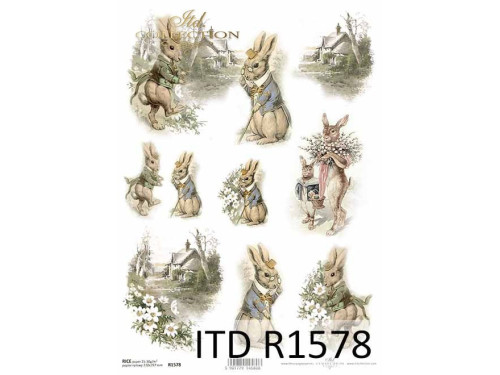 Papier do decoupage A4 - ITD Collection - ryżowy, R1578