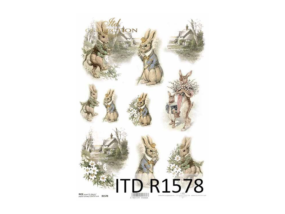 Decoupage paper A4 - ITD Collection - rice, R1578